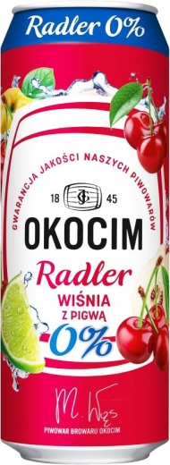 Пиво Okocim безалкогольное тёмное N/A Radler вишня + айва 0,5 л ж/б - 1