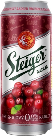 Пиво Steiger безалкогольне рожеве N/A Radler Brusnica брусниця 0,5 л ж/б - 1