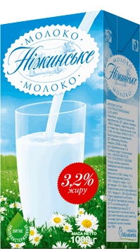 Молоко питьевое ультрапастеризованное Нежинское 3,2% жира 1000 г - 1