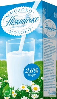 Молоко питьевое ультрапастеризованное Нежинское 2,6% жира 1000 г - 1