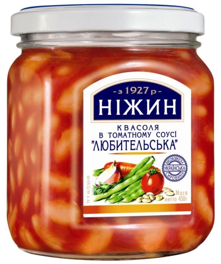Квасоля Ніжин Любительська в томатному соусі 450 г - 1