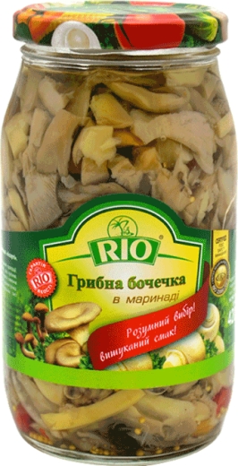 Грибний бочонок RIO асорті в маринаді 420 г скло - 1