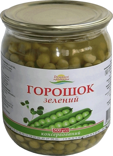 Горошек зелёный консервированный Домашние продукты 500 г стекло - 1