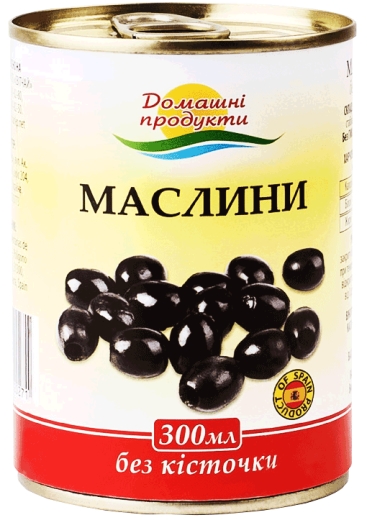 Маслини чорні Домашні продукти 300 г ж/б ключ - 1