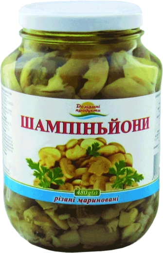 Печериці різані стерилізовані Домашні продукти 480 г скло - 1