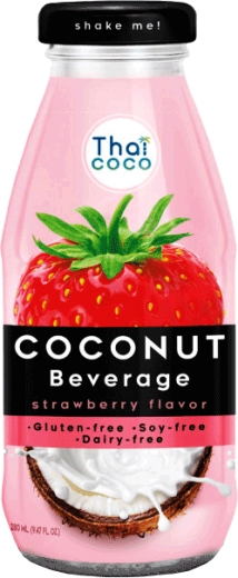 Thai COCO Strawberry Напій кокосовий негазований з ароматом полуниці 280 мл скло - 2