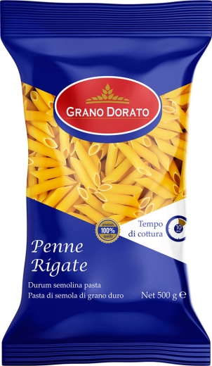 Макарони Grano Dorato Пер'я Penne Rigate тверді сорта пшениці 500 г - 1