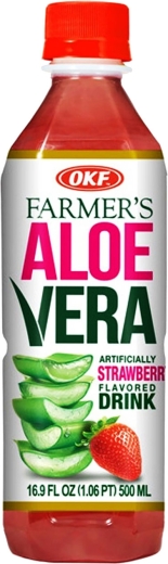 Напій OKF соковмісткий Aloe Vera Strawberry Farmer's ОКФ Алоє Вера з полуницею 0,5 л ПЕТ - 1