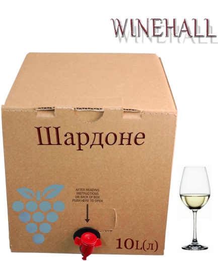 Вино столове Біле WineHall Шардоне сухе Dry Wine Chardonnay BiB 10 L(л) - 1