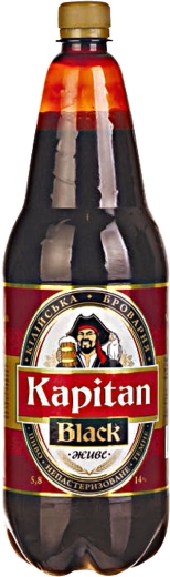 Пиво Kapitan Black 14,0 % живе темне Капітан Блек Кілія Dark Lager Beer alc. 5,8 % ПЕТ 1,5 л - 2