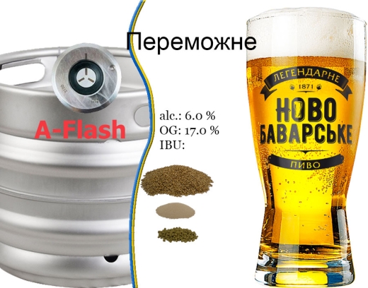 Пиво Новобаварське Переможне 17,0 % Преміальне Світле 6,0 % кег 30 л - 1