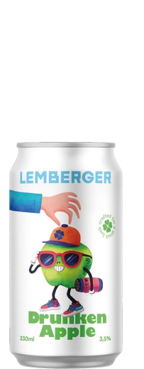 Пиво Lemberger Drunken Apple 12,5 % Пьяное Яблоко Лембергер Beer 3,5 % can (ж/б) 0,33 l (л) - 1