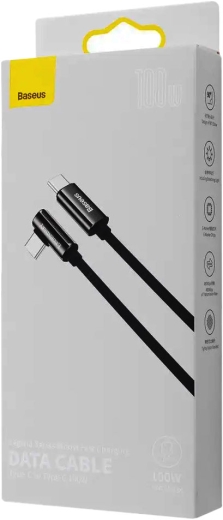 Кабель USB Baseus Legend Series Elbow Fast Charging Type-C - Type-C 100W 2 м быстрая зарядка - чёрный - 1
