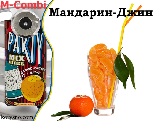 Сидр Party Mix Мандарин-Джин розливний напівсолодкий міцний газований Паті Мікс alc. 8,0 % кег 50 л - 1