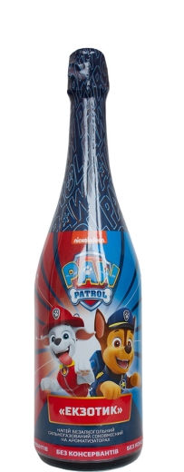 Шампанское детское Экзотик Щенячий Патруль напиток сокосодержащий безалкогольный сильногазированный Роял Фрут Золотоноша 0,75 л стекло - 2