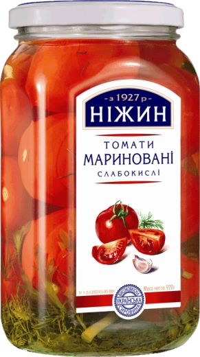 Томати мариновані слабокислі Ніжин 920 г - 1