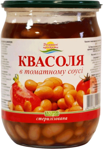 Квасоля в томатному соусі Домашні продукти 480 г скло - 1