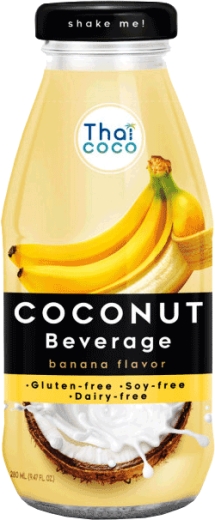 Thai COCO Banana Напій кокосовий негазований з ароматом банана 280 мл скло - 2