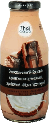 Thai COCO Chocolate Напій кокосовий негазований з ароматом шоколаду 280 мл скло - 2