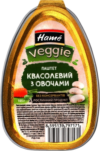 Паштет Hame квасолевий з овочами 105 г алюмінієва банка - 2