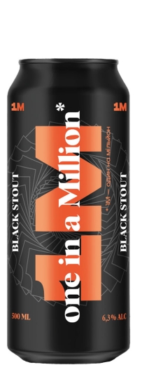 Пиво 1M One in a Million Black Stout 17,0 % Темний Стаут Beer 6,3 % can (ж/б) 0,5 l (л) - 1