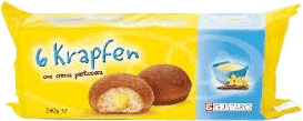 Пирожное Krapfen наполнитель заварной крем 240 г 6 шт Пирожное Krapfen наполнитель заварной крем 240 г 6 шт