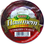 Паштет Agrico курячий з грибним смаком 130 г алюм. банка Паштет Agrico курячий з грибним смаком 130 г алюм. банка