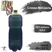 Сидр Слива-Мигдаль Party Mix Слива-Мигдаль розливний Напівсолодкий міцний газований Паті Мікс alc. 8,0 % 3 л ПЕТ